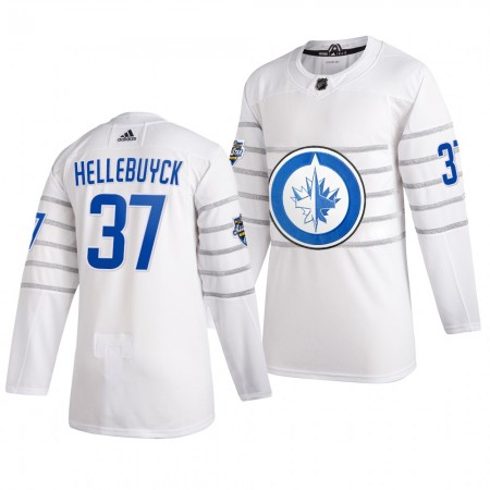 Camisola Winnipeg Jets Connor Hellebuyck 37 Cinza Adidas 2020 NHL All-Star Authentic - Homem